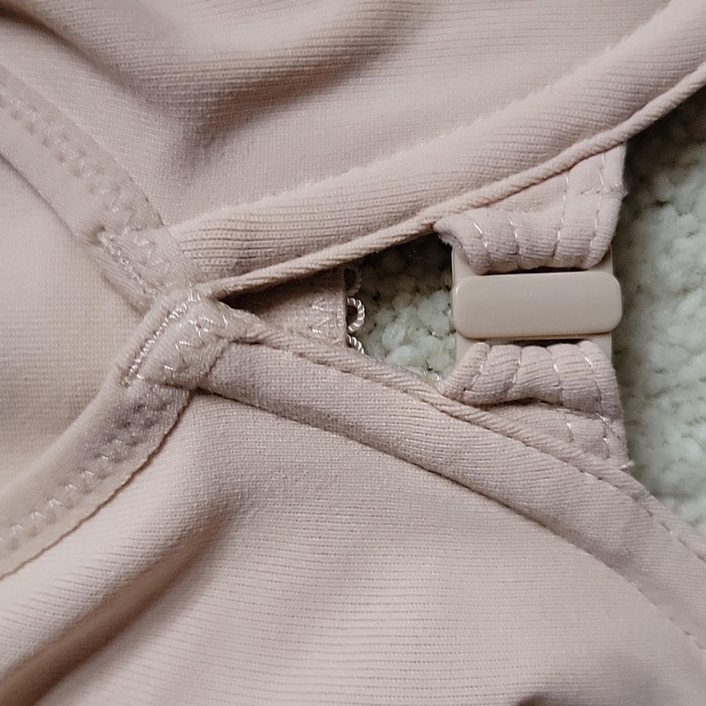 💗 DELMIRA Front Close Unlined Racerback UW Underwire Bra Beige 34E - Picture 5 of 8